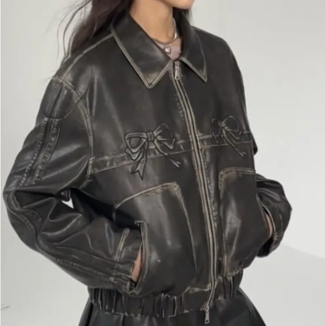 Armonia™ Bow Lederjacke Frauen