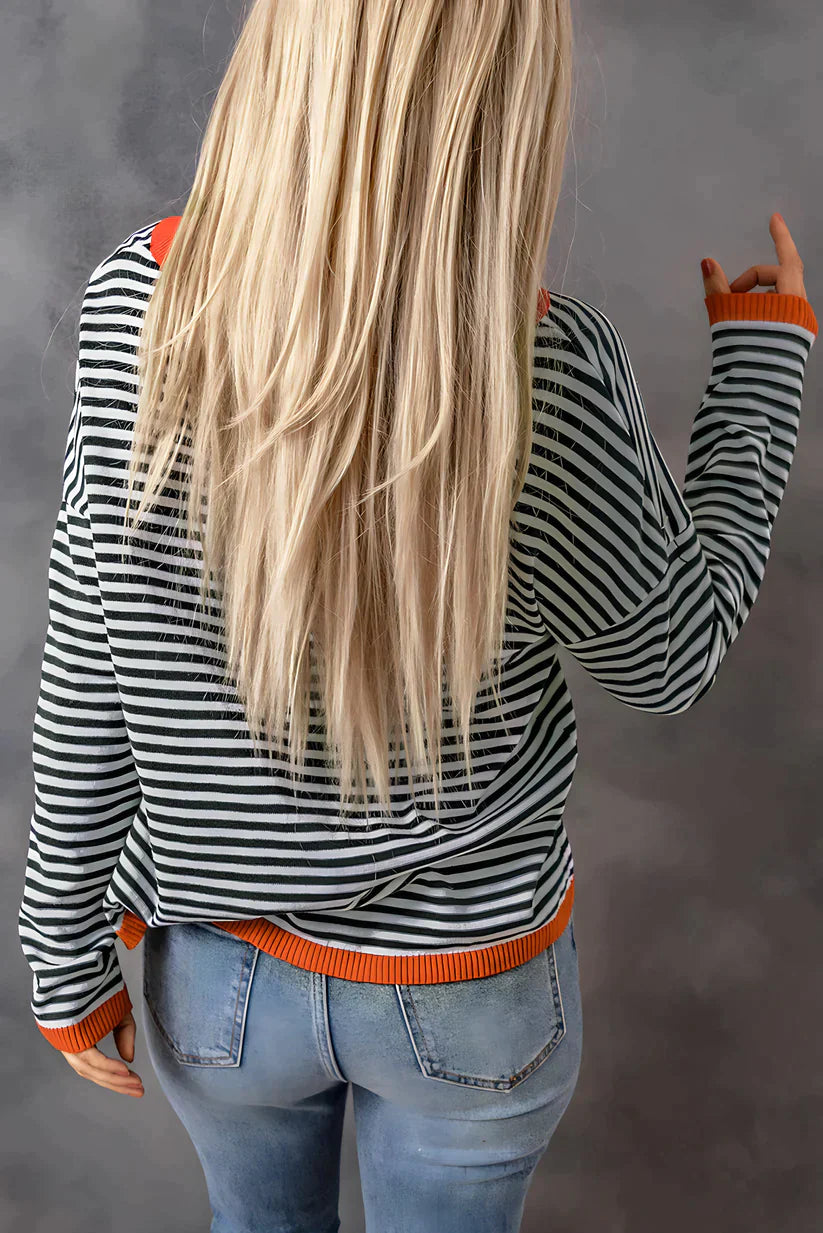 Giulia Arangona™ - Gestreifter Pullover mit überschnittenen Schultern