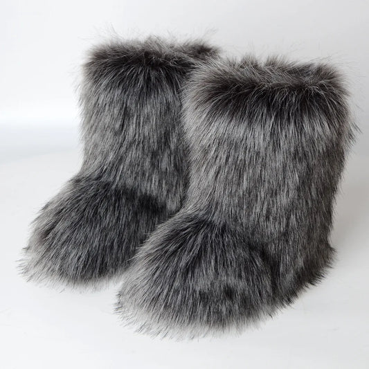 FluffySlipBoots™ Flauschige Vegane Kuschelige Stiefel