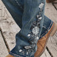 Ariana Levanto™ - Bestickte Jeans mit mittlerer Taille